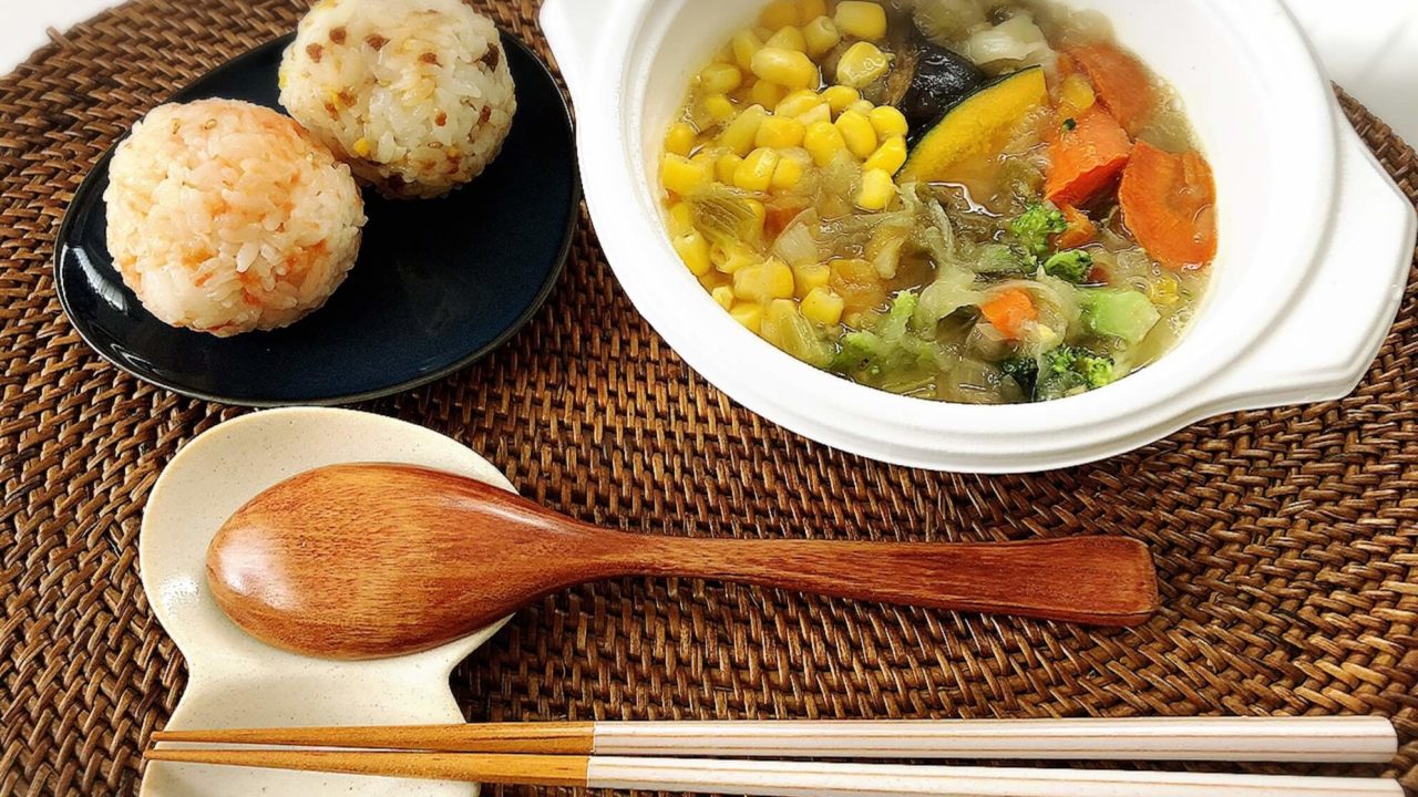 ベジ活スープ食ミックス野菜の実食 